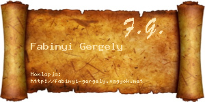 Fabinyi Gergely névjegykártya